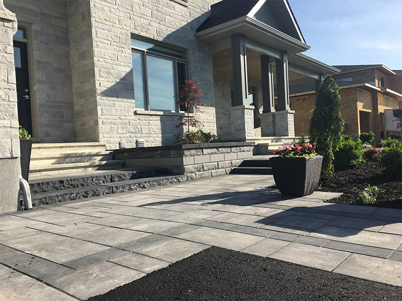 front yard stone design porch