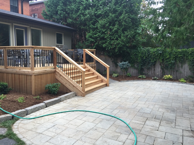 backyard wooden stairs