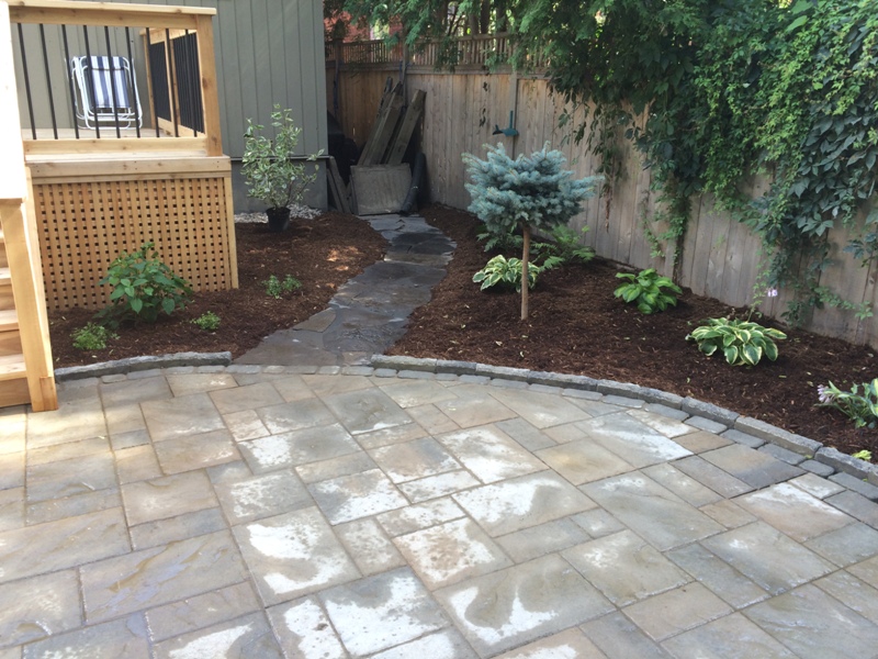 backyard stone and grass