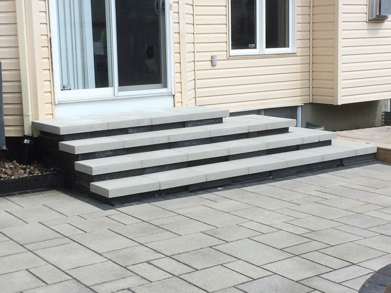 grey and black stairs