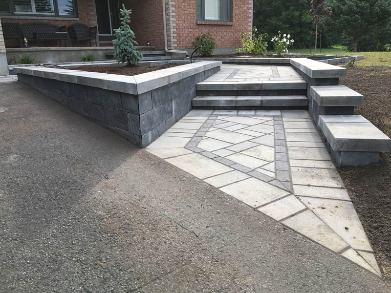 geometric stone design stairs