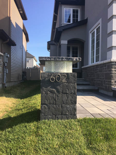 lantern house number pillar