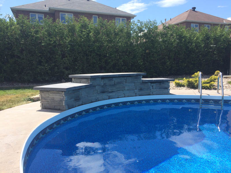 pool stone trim