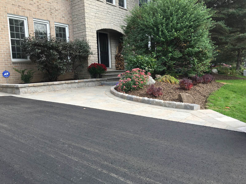 front yard interlock landscaping